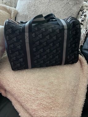 TNA Black Duffel with Gray Stripe Handles